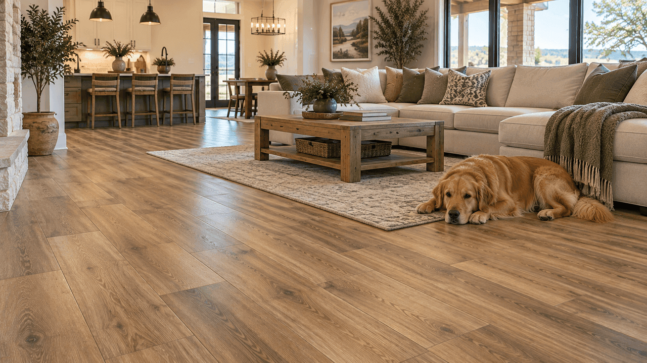 Luxury Vinyl flooring samples available at Somervell Floors in Granbury, TX
